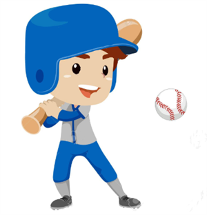 illustration of a boy that is hitting a baseball